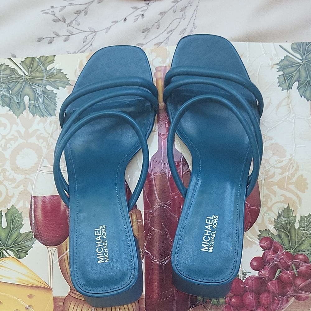 Michael Kors Strappy Teal Sandals - Picture 1 of 6